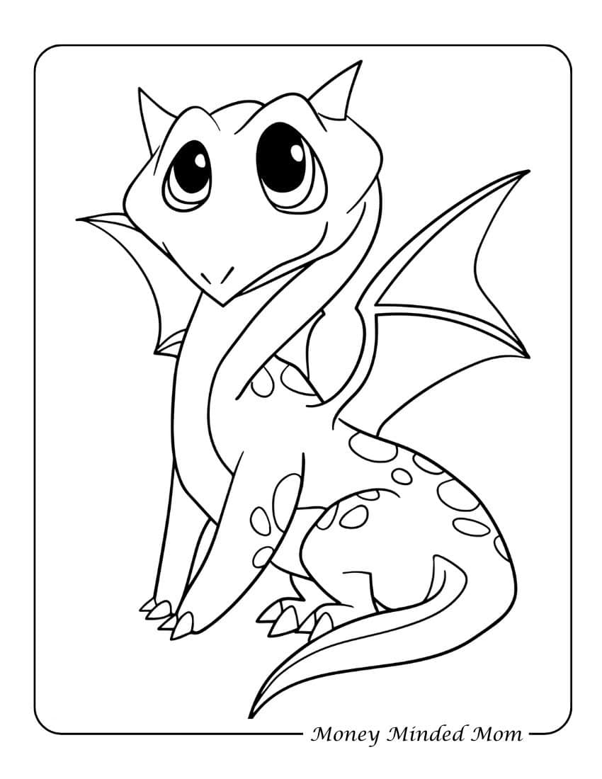 Cute Dragon Coloring Page