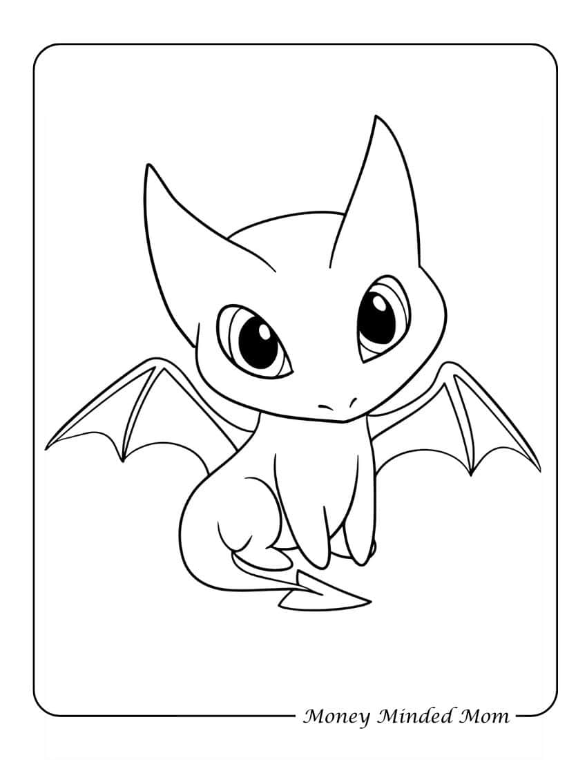 Baby Dragon Free Coloring Page