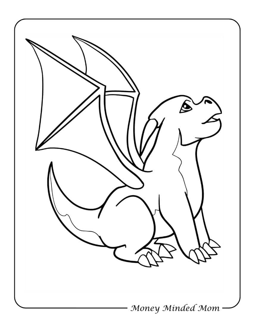 Coloring page of dragon