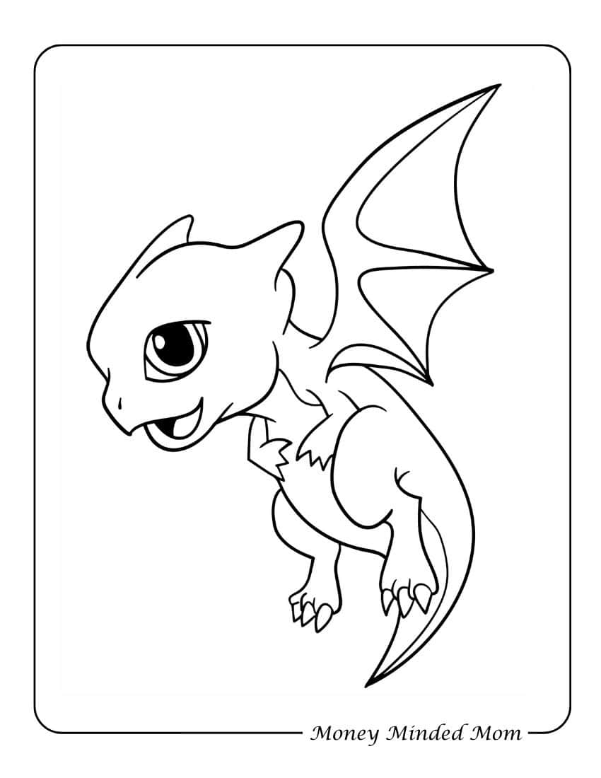 Cute Baby Dragon Page to Color