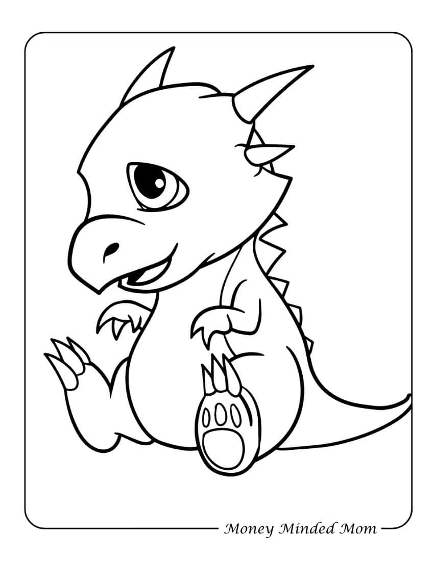 Baby Dragon Coloring Page