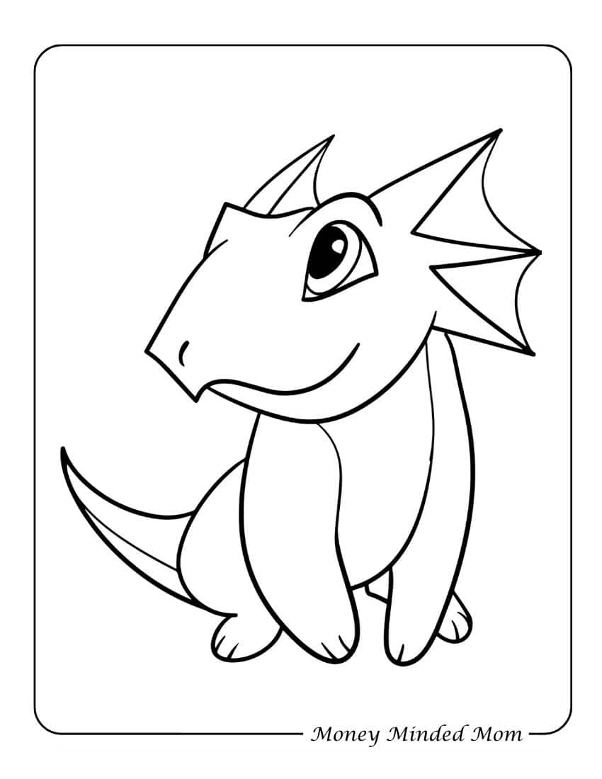 Dragon coloring page for kids
