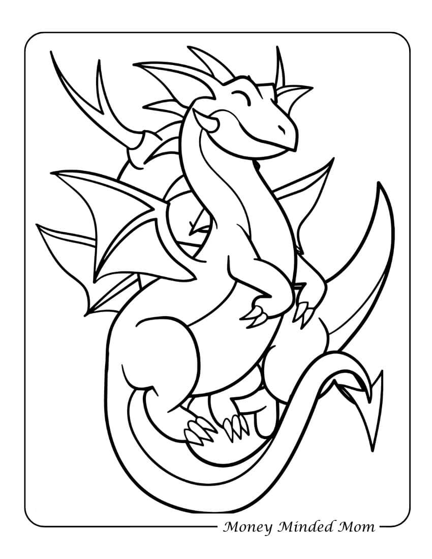 Realistic Dragon Coloring Page