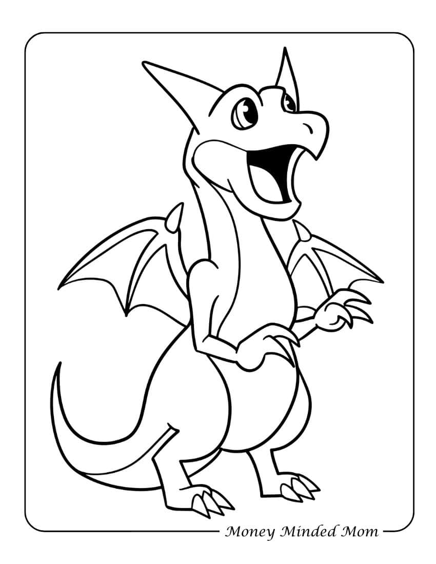 Dragon With Wings Coloring Page