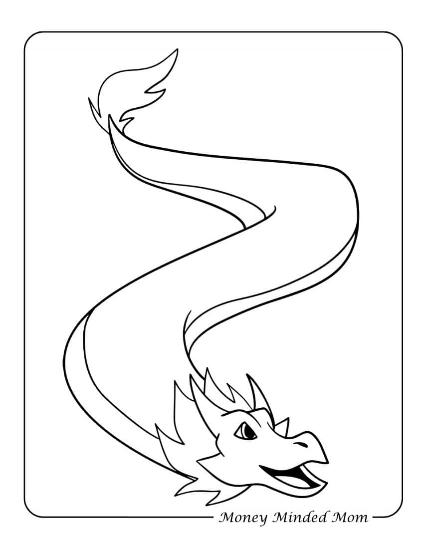 Serpent Dragon Page to Color
